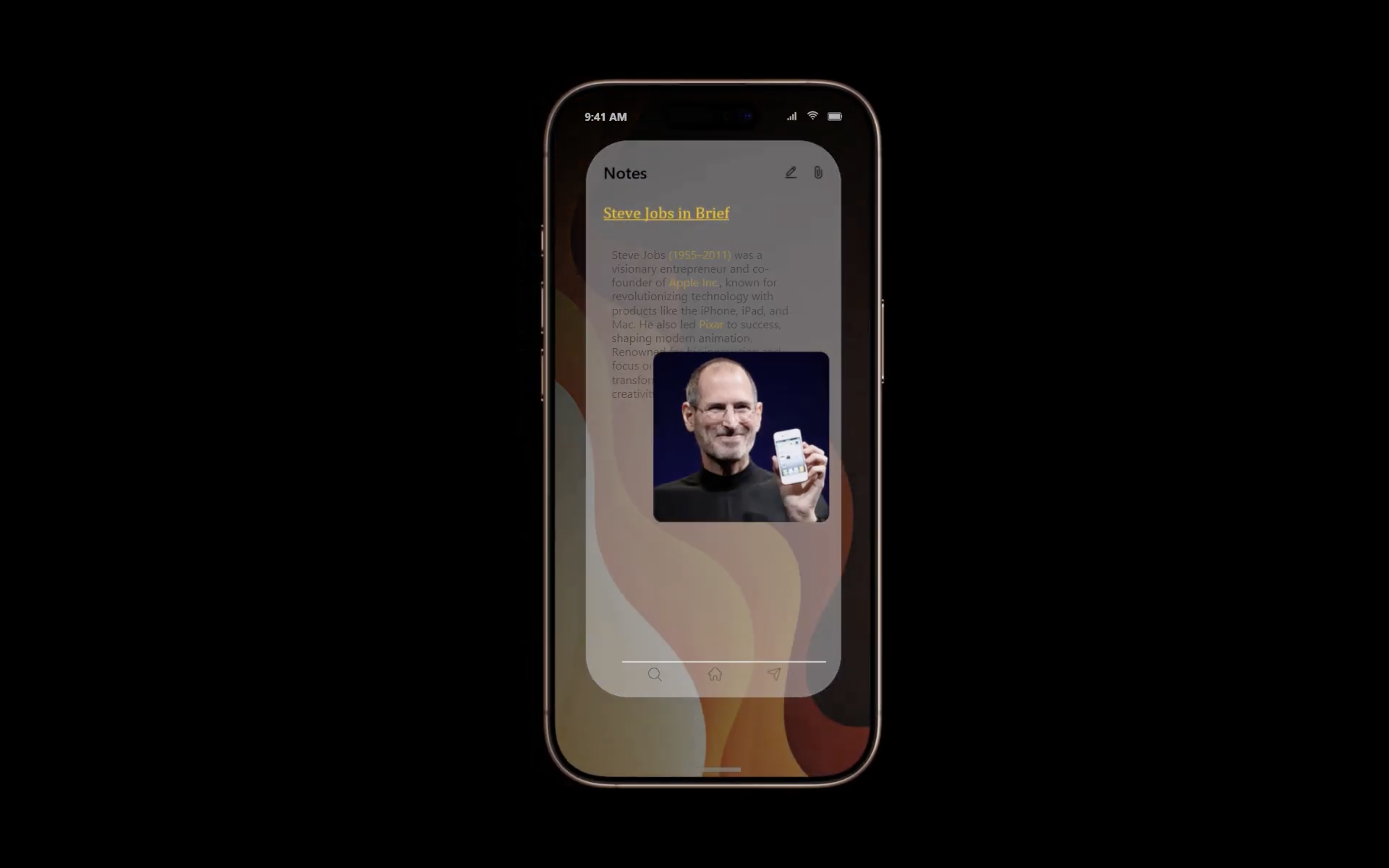 smartphone notes app steve jobs