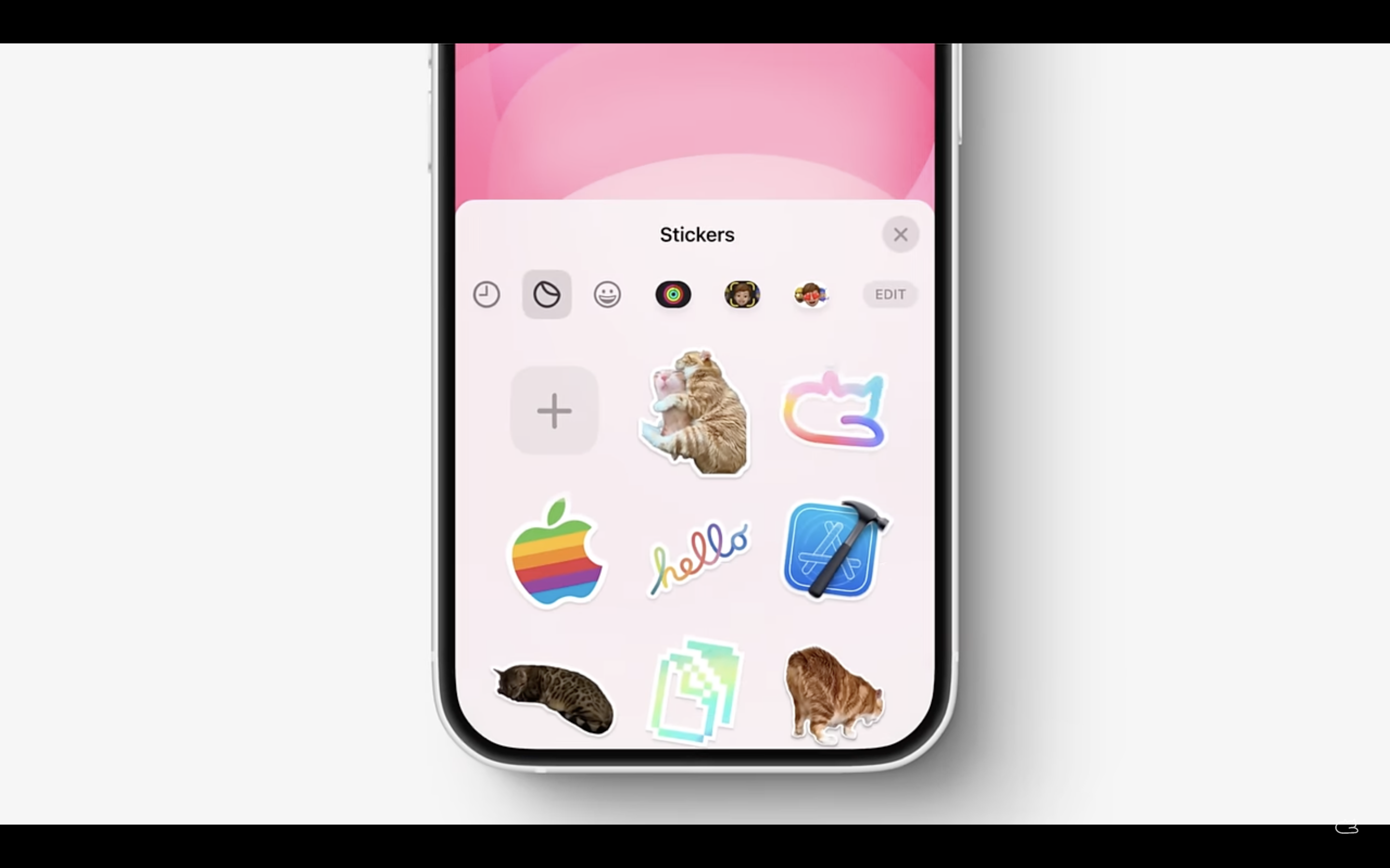 sticker selection smartphone