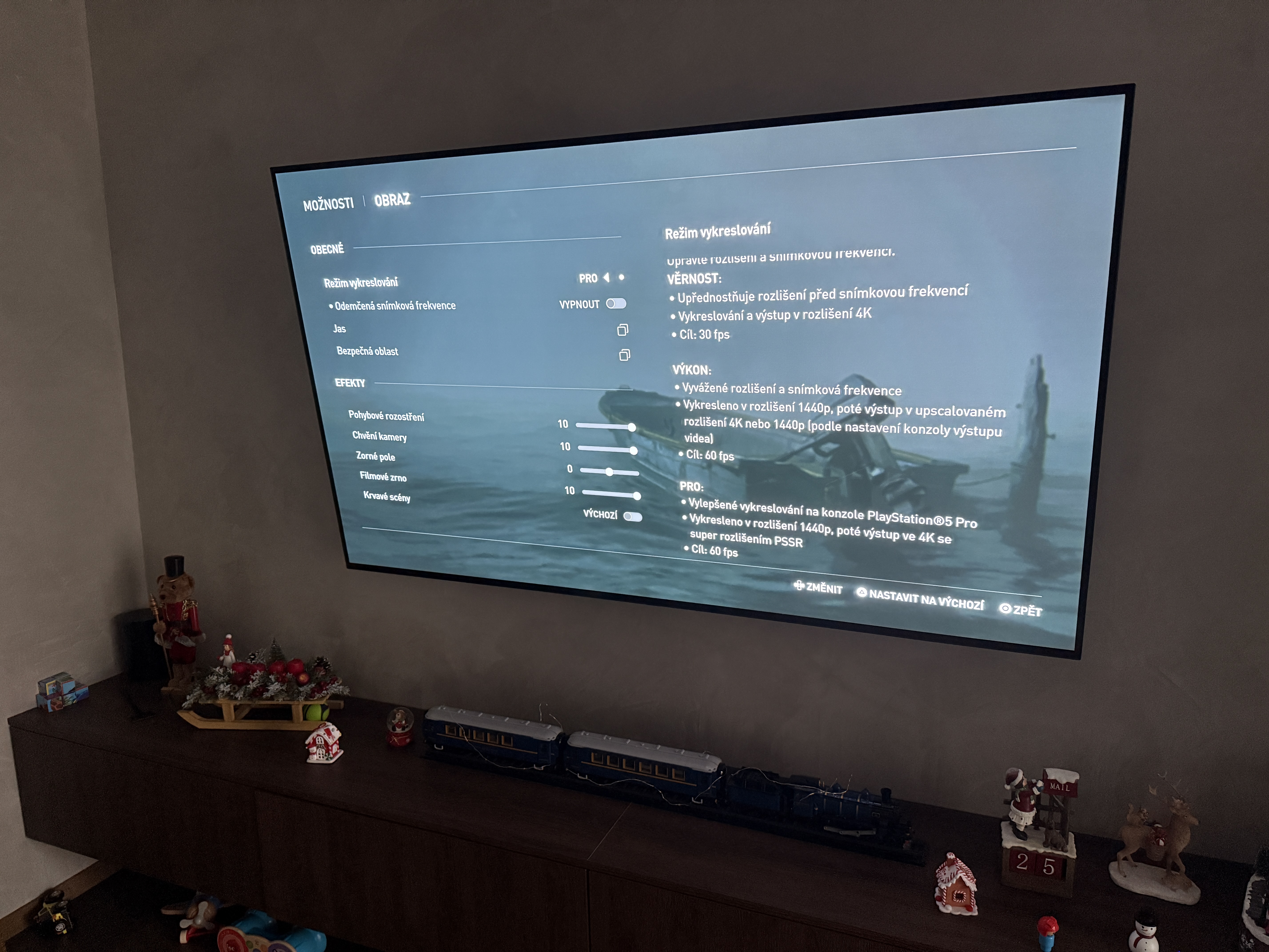 television screen settings detail