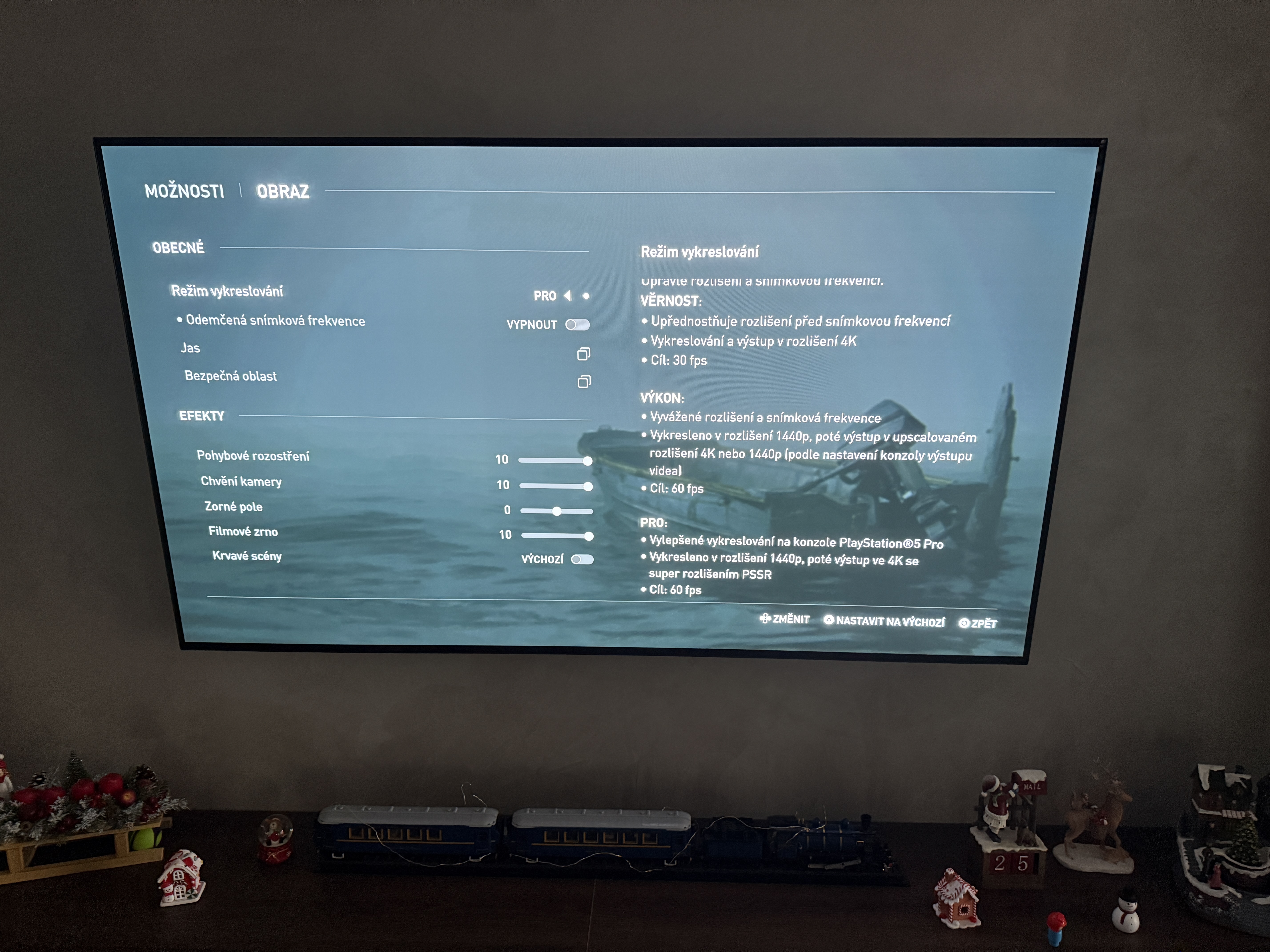 television screen settings options