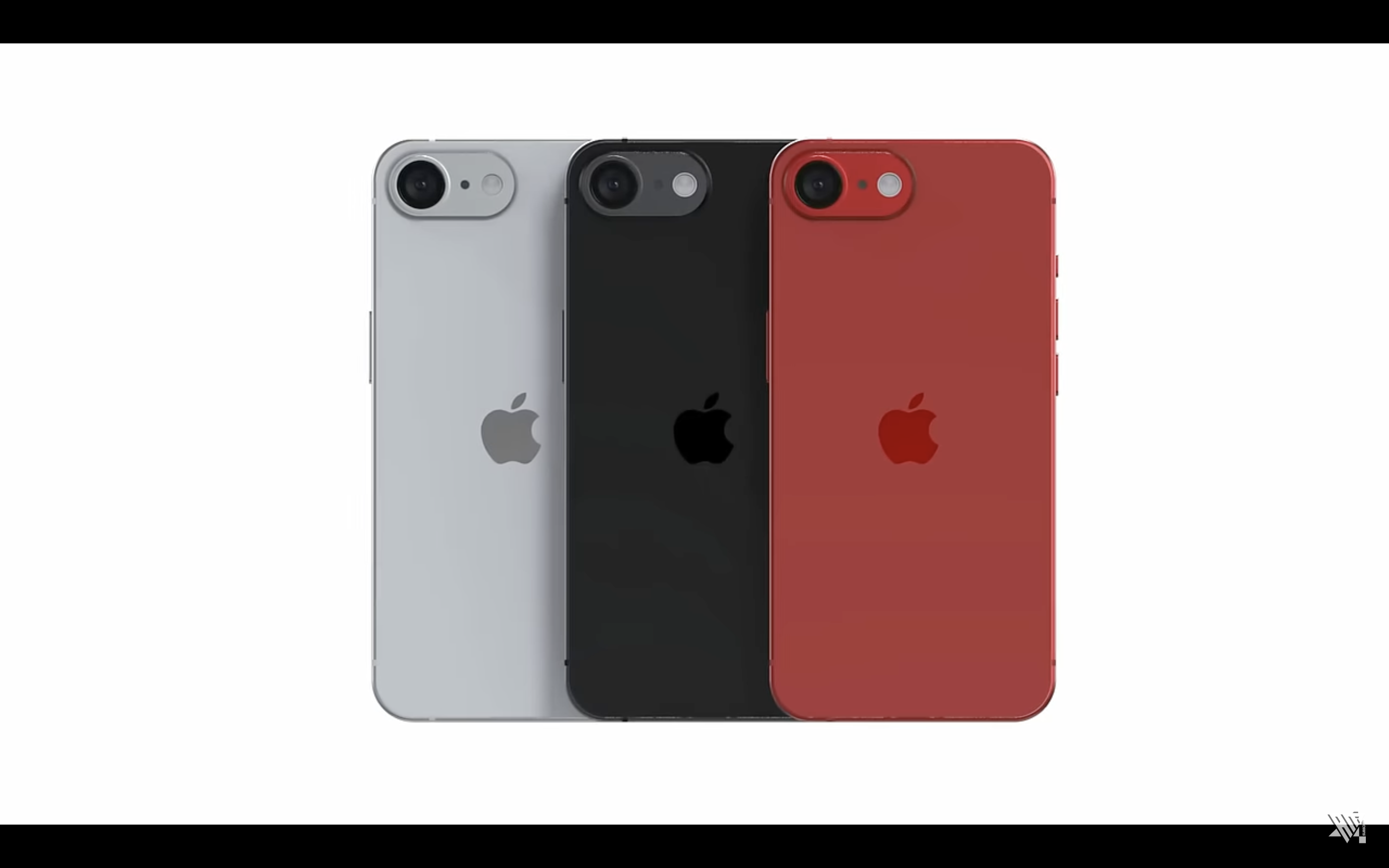 three smartphones back view