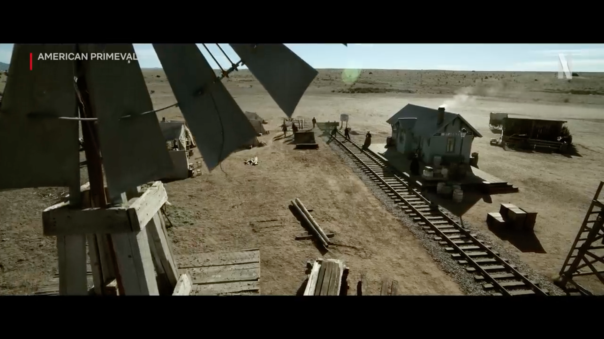 western railroad scene