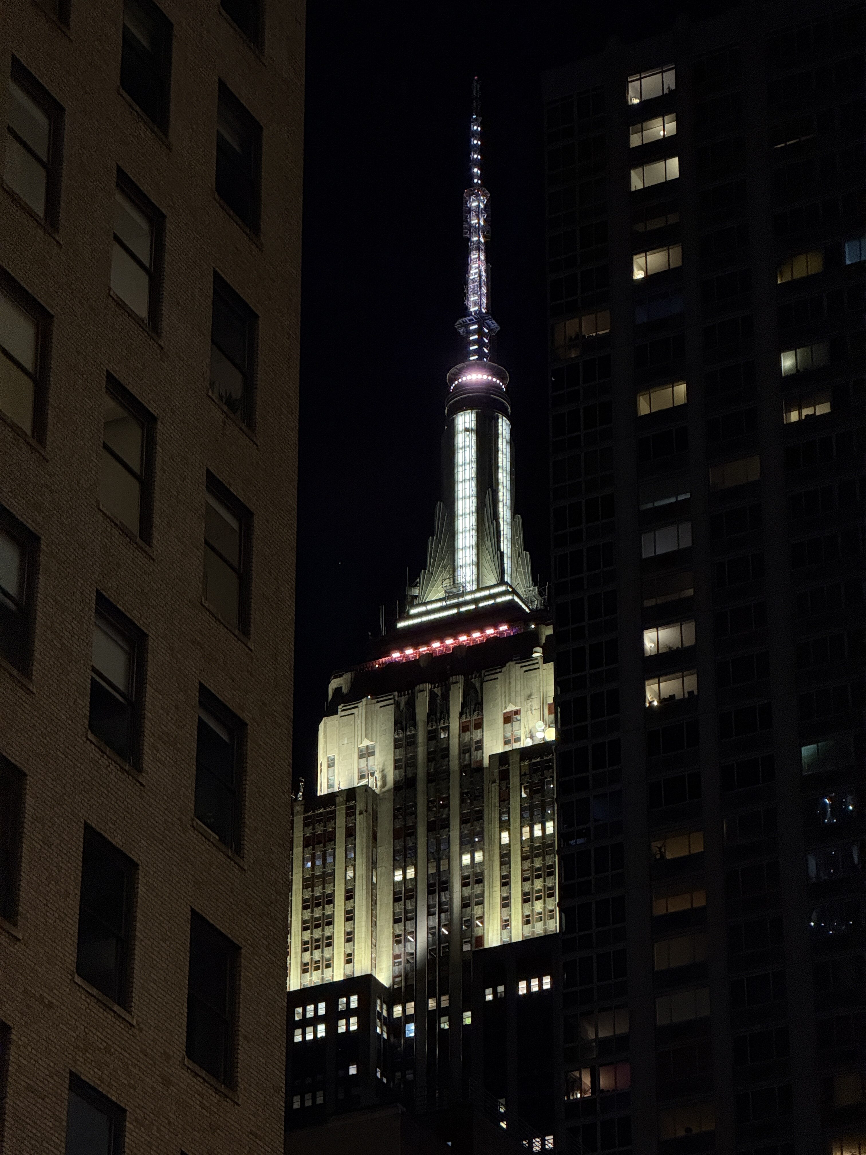 Close up of Empire State Building at Night – NYC Architecture
