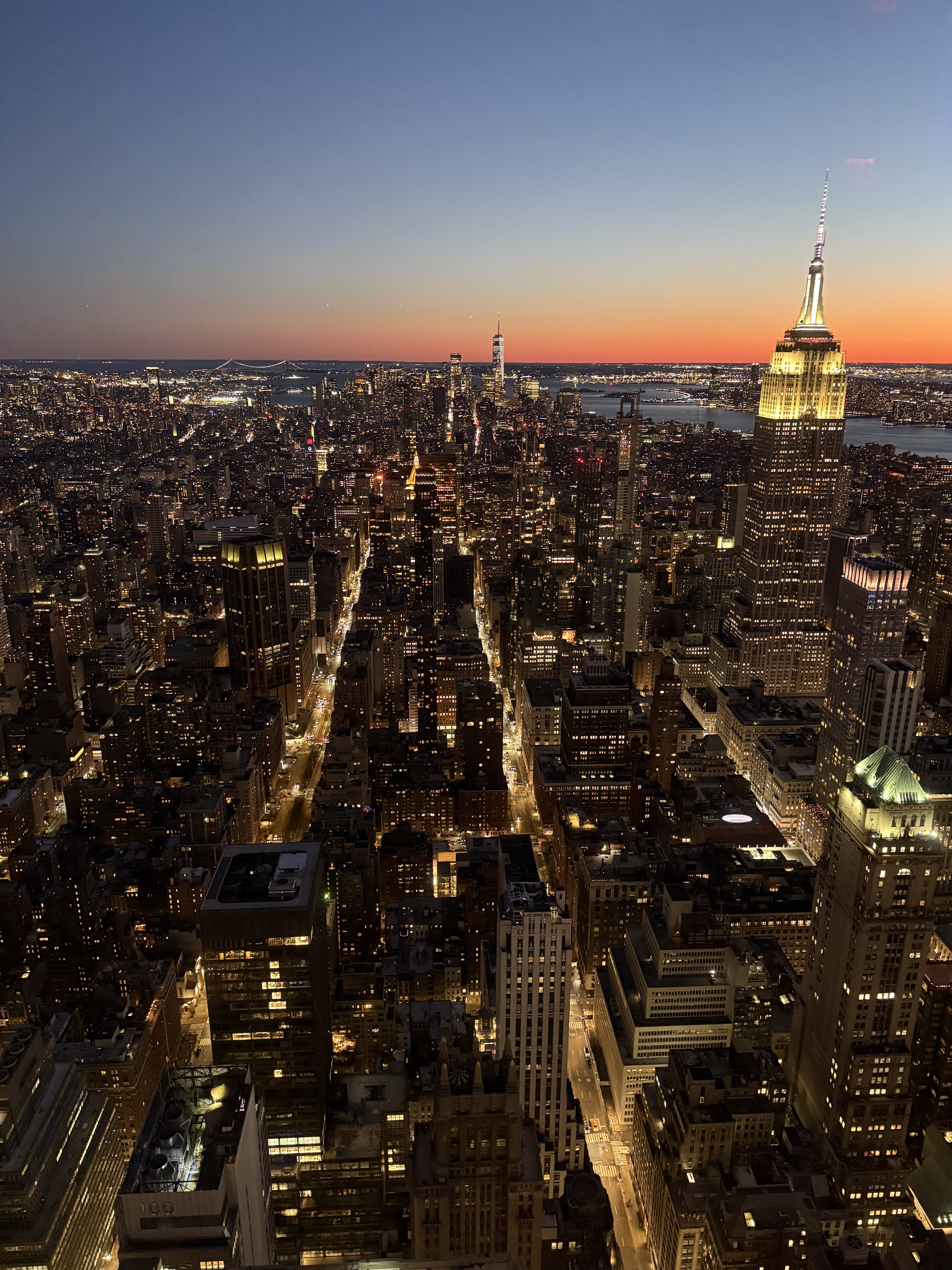 New York City Nightscape – Empire State Building Shining Bright