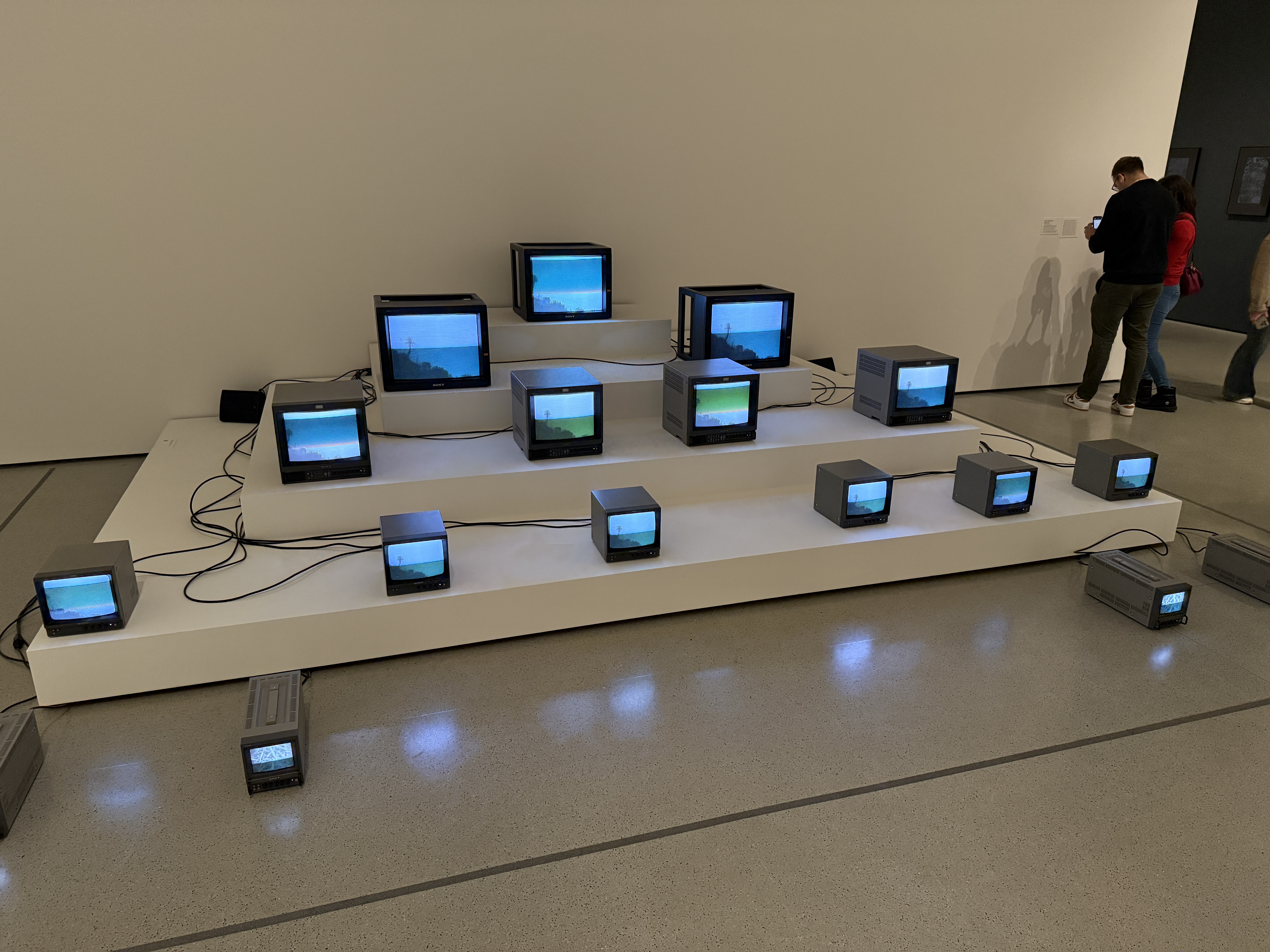 Vintage TV Installation – Monitors Displaying Video Art in NYC Contemporary Museum