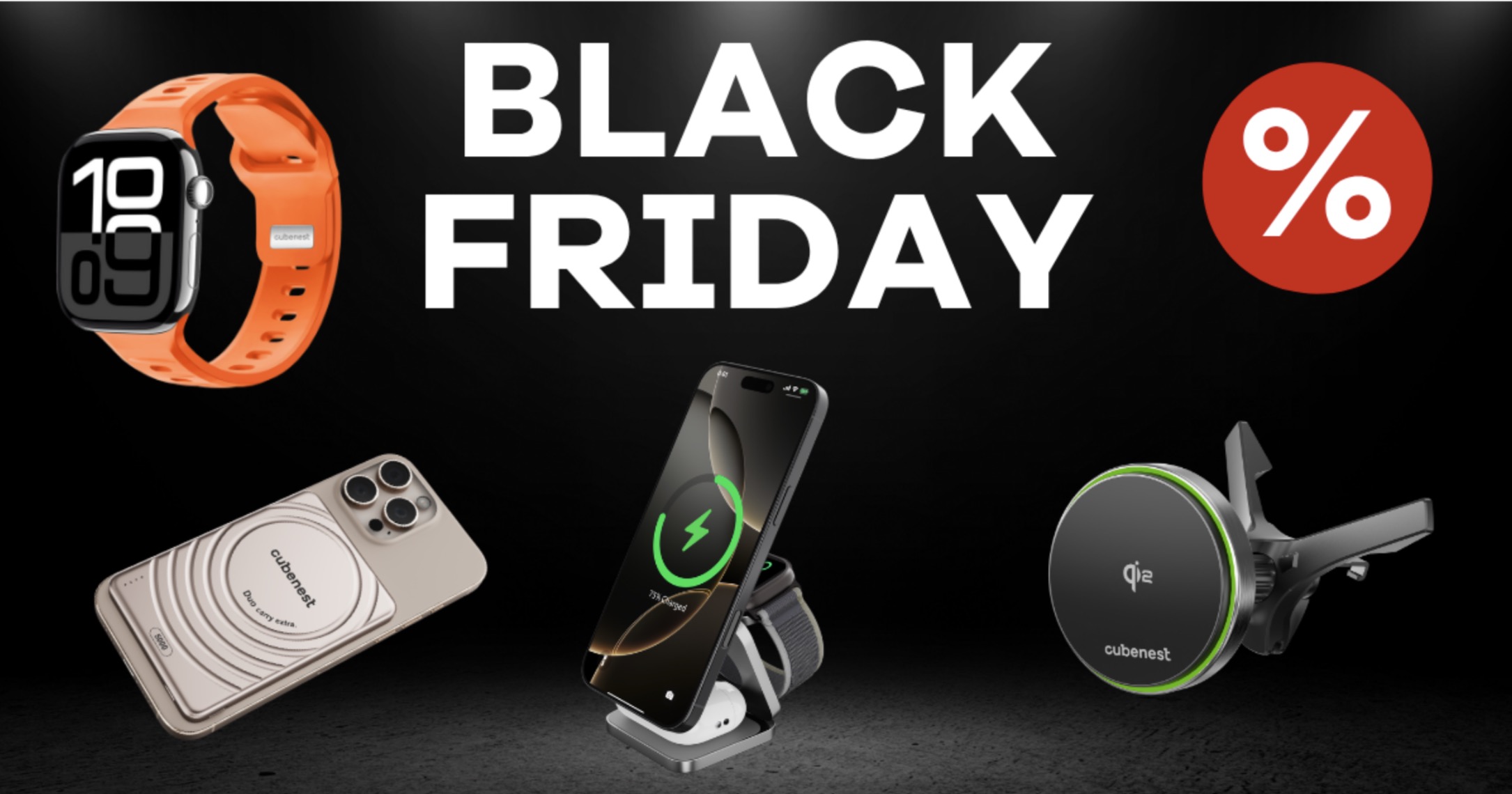 Cubenest spouští Black Friday: slevy až 60% na MagSafe nabíječky, powerbanky, MagSafe do auta a mnoho dalšího!
