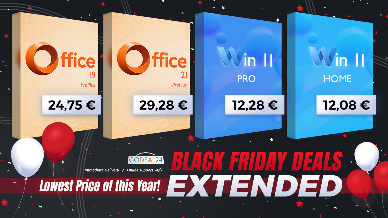 Black Friday šílenství je zpět! Získejte doživotní balíčky Office za méně než 30 € a další klíče s 90% slevou