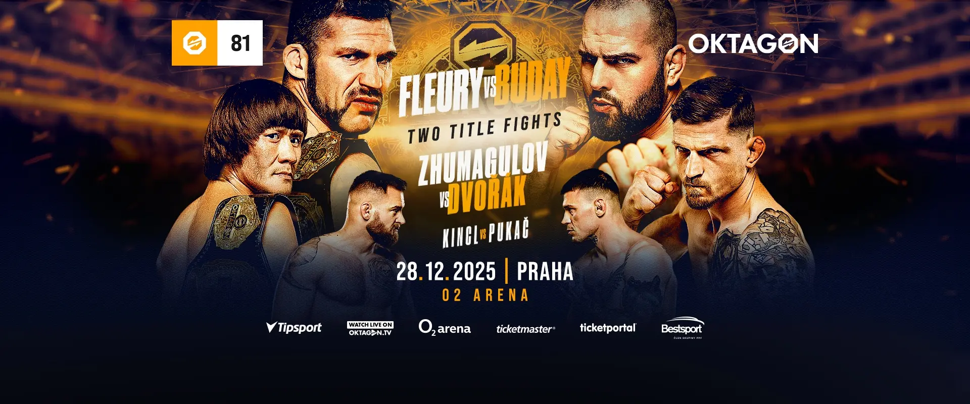 Oktagon 81 živě: Kde sledovat dnešní turnaj