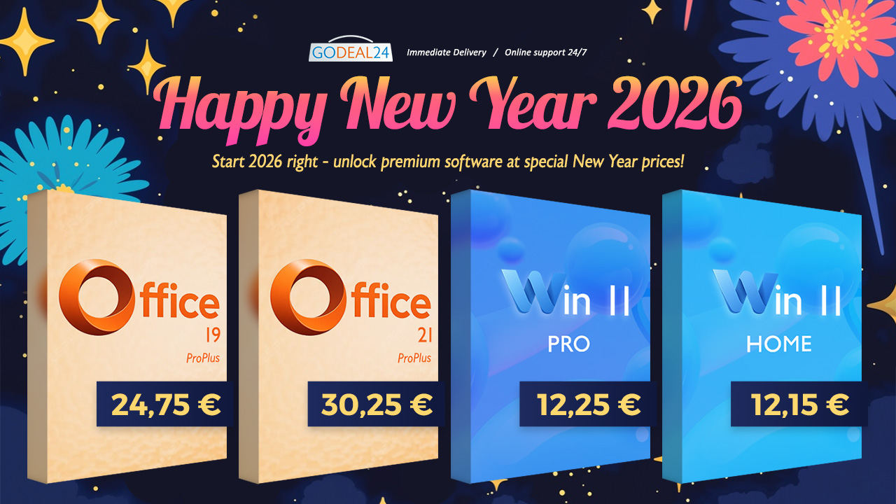 Šťastný nový rok 2026! Pořiďte si doživotní licence Office 2021 Pro za pouhých 30,25 € a Windows 11 Pro za pouhých 12,25 €