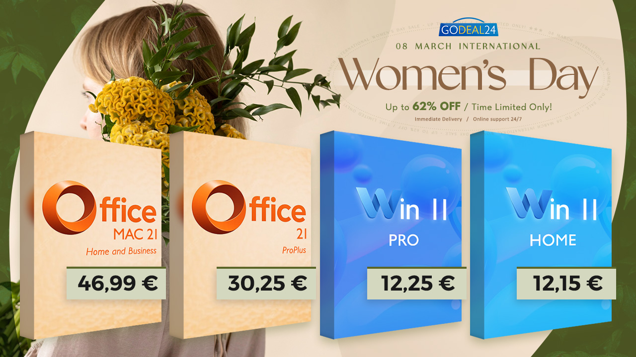 Softwarový výprodej k MDŽ: Pořiďte si levný balík Office 2021 Pro za pouhých 30,25 € a Windows 11 Pro za 13,25 €!