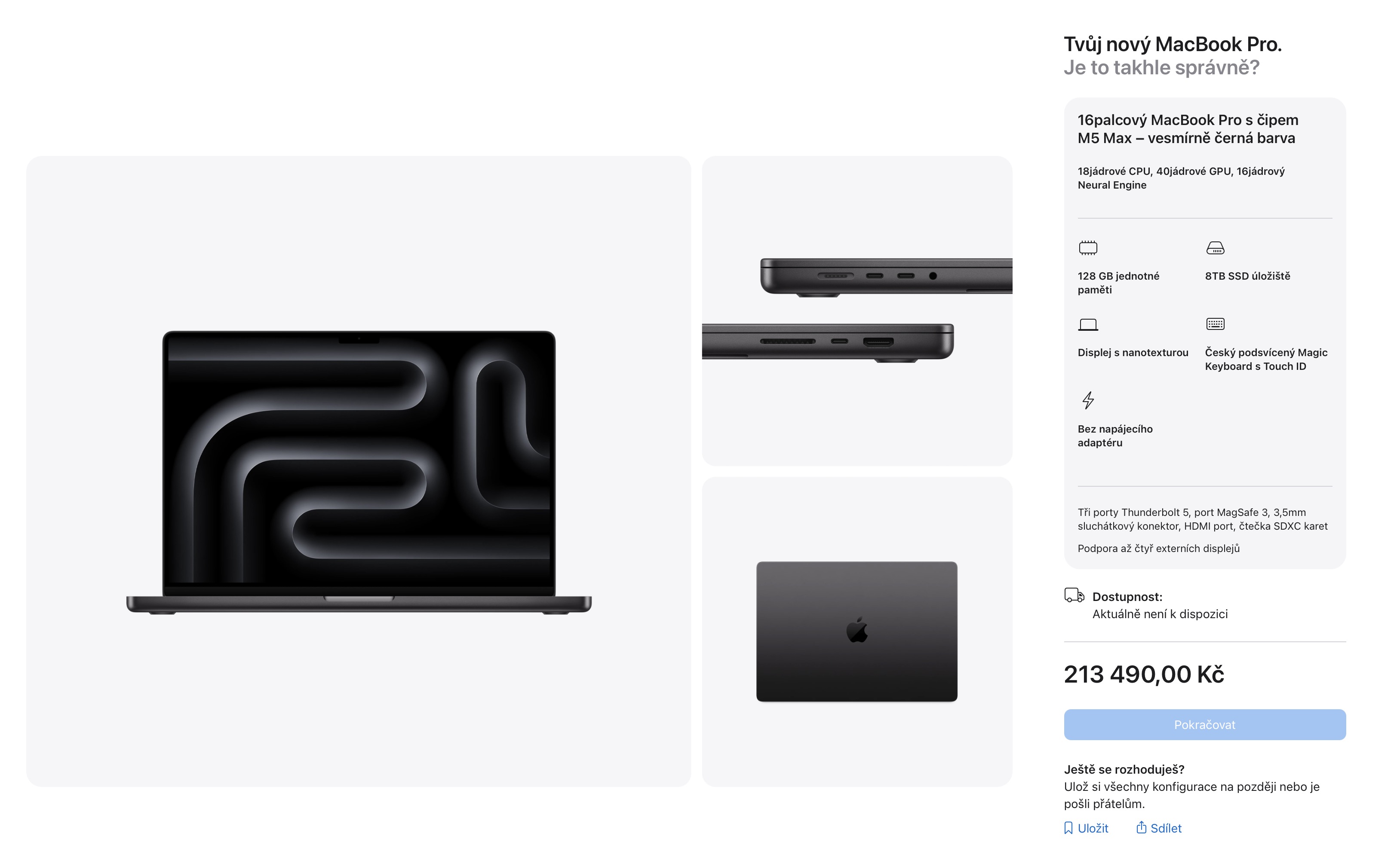 Nejdražší MacBook Pro M5 Max stojí přes 213 000 Kč! A může stát ještě víc