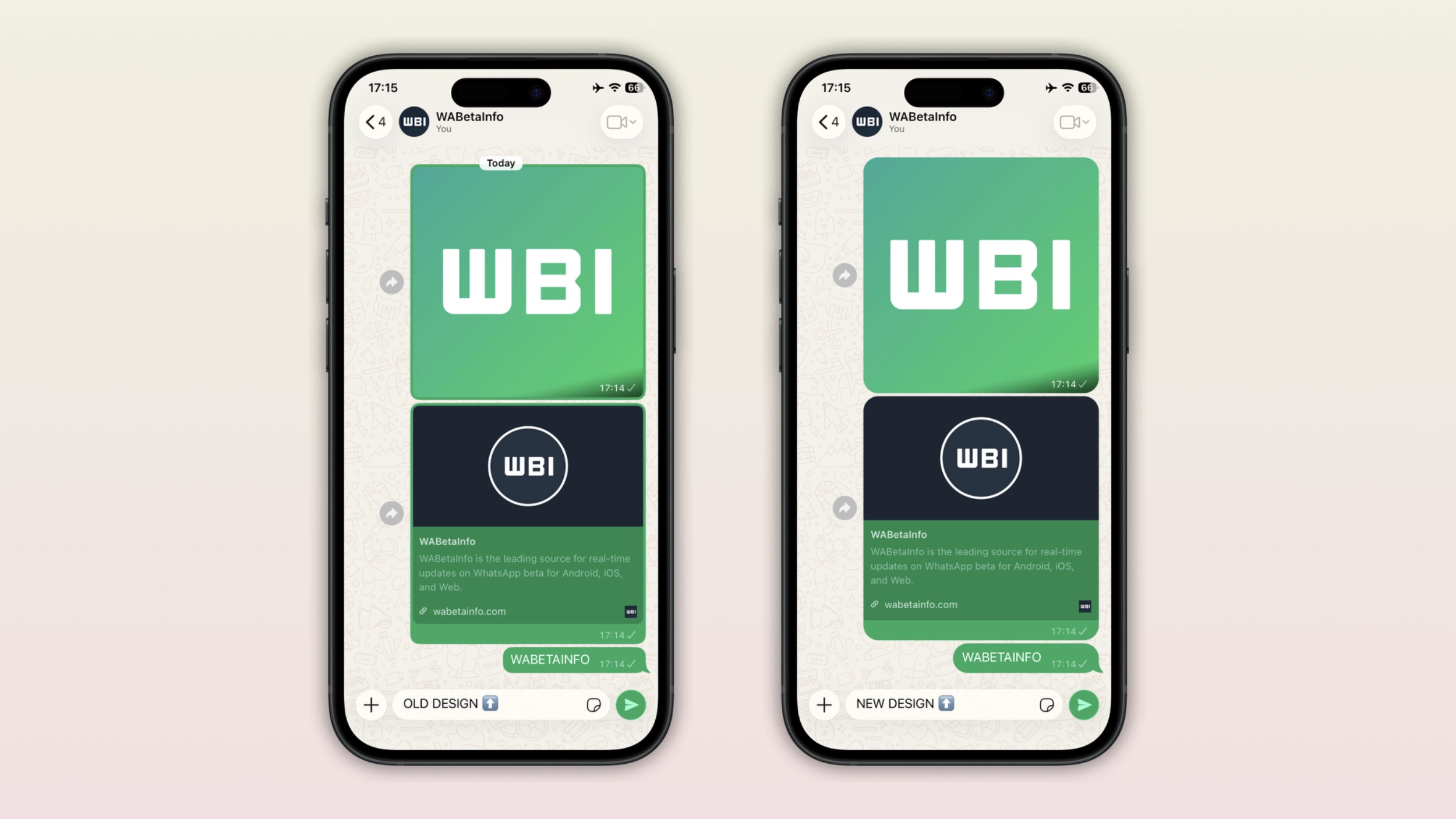 WA NEW CHAT MESSAGE BUBBLE DESIGN FEATURE IOS